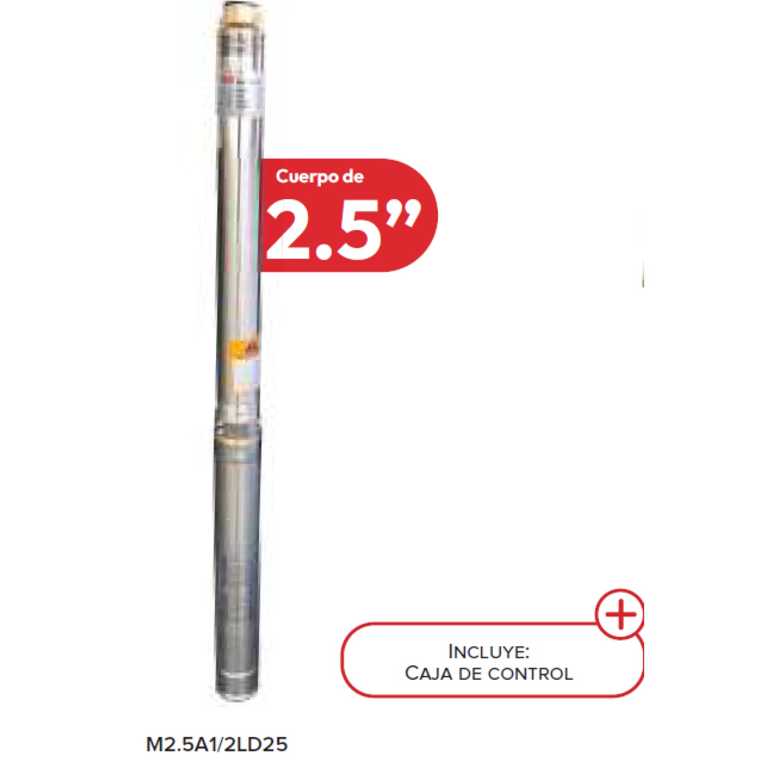 M2.5A1/2D25 BOMBA SUMERGIBLE 2.5" ANTARIX, MONOFÁSICA DE 1/2 HP, CON DESCARGA DE 1".
