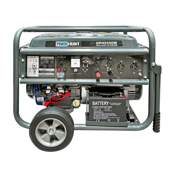 POWER HUNT GPH5500W Generador portátil a gasolina de 5500 W 120/220V de 15 hp