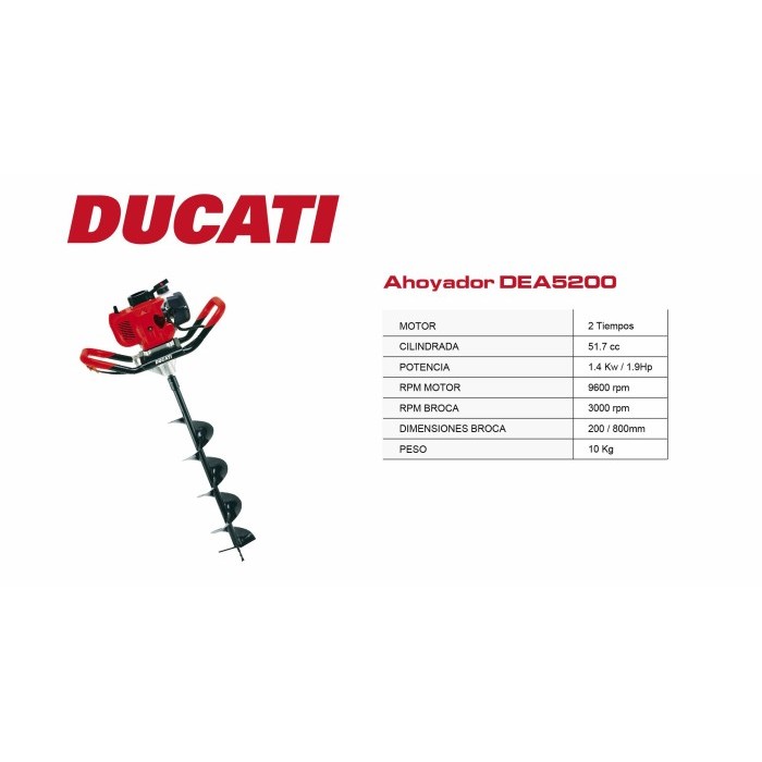 Ducati DEA5200 hoyadora 3 brocas 2.5 hp